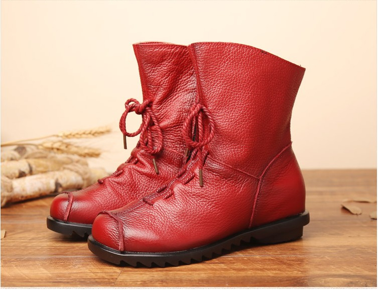 Genuine Leather Plush Boots - true deals club