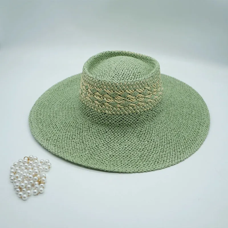 Maxct Straw Hat Japanese Style Black Brown Panama Women's Beach Big Brim