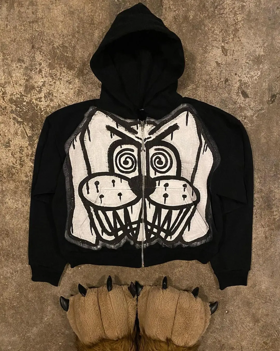 Y2k New Harajuku Hip-Hop Punk Letter Graphic Hooded Pullover Men Oversized Printed Sweatshirt Gothic top Street Wear Waichuan