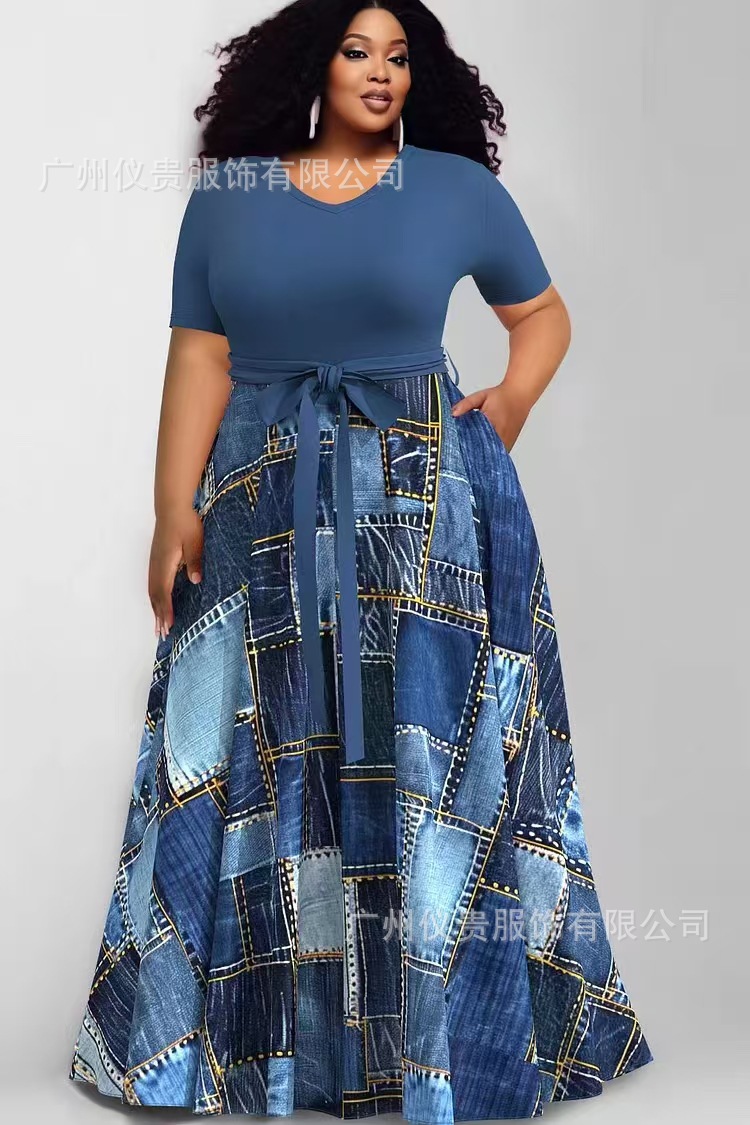 Maxct Size Casual Dress New Women's Dress With Fashion Printing And Color Impact Dress
