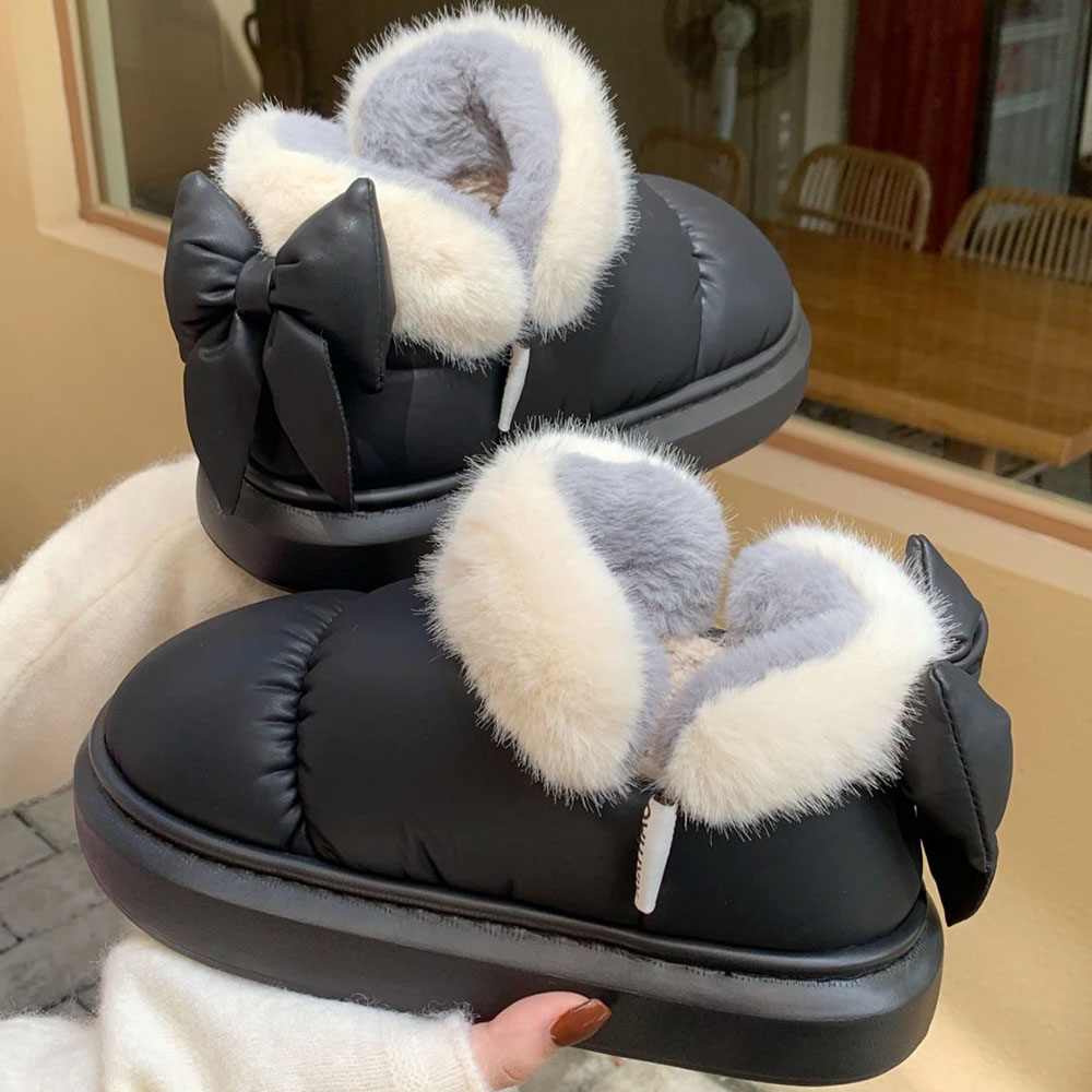 Winter Women's Cute Warm Bow Ankle Boots - true deals club