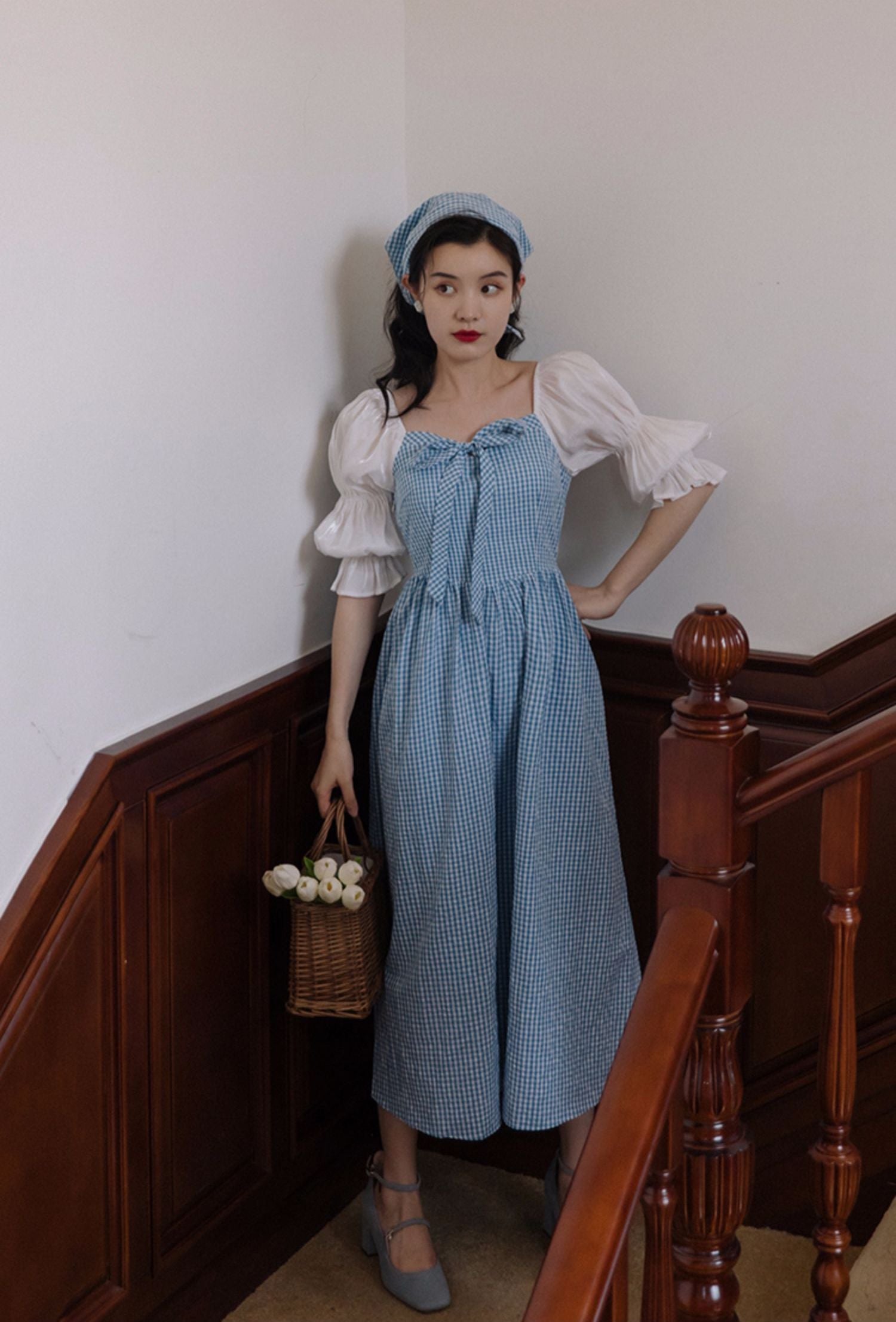 Garden Gingham Midi Dress Maxct