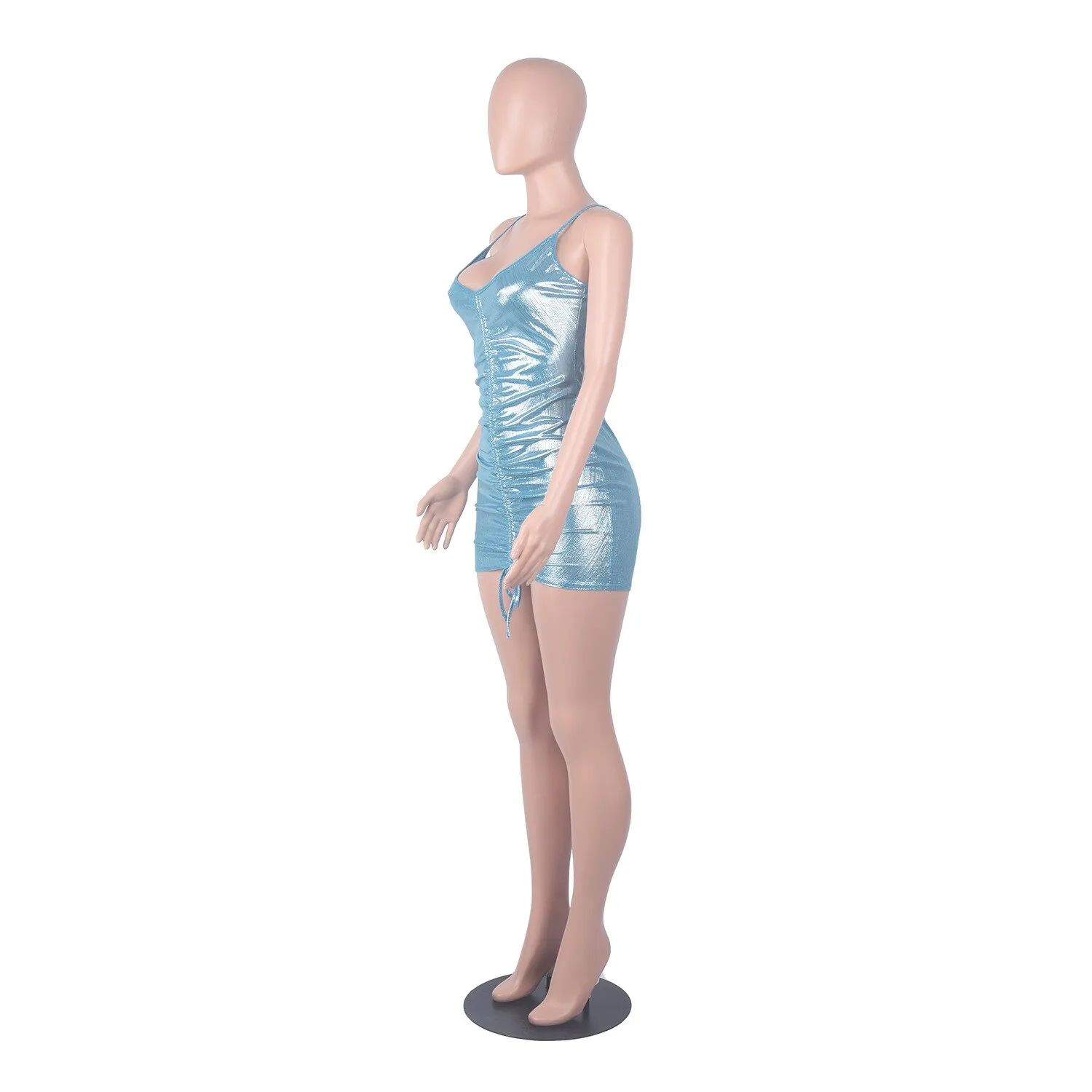 Parity Drawstring Bodycon Mini Dress Sexy Young Little Chap Spaghetti Strap Sweet High Waist Vestidos For Female Summer