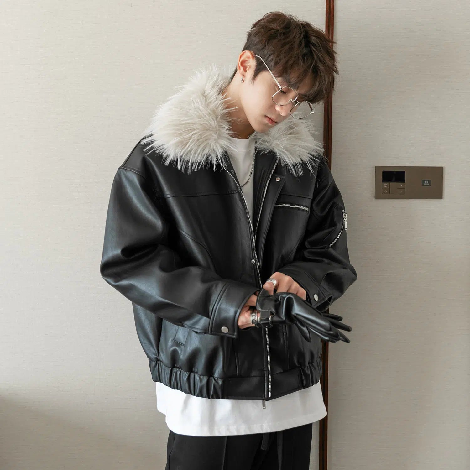 Maxct Detachable Collared Faux Fur Jacket