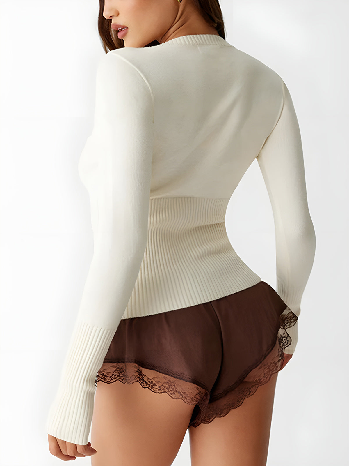 Maxct-Fall Casual Outfits Crew Neck Long Sleeve Cardigan