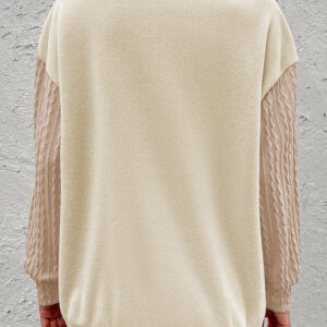 Maxct &Zip-Up Dropped Shoulder Cable-Knit Sweatshirt