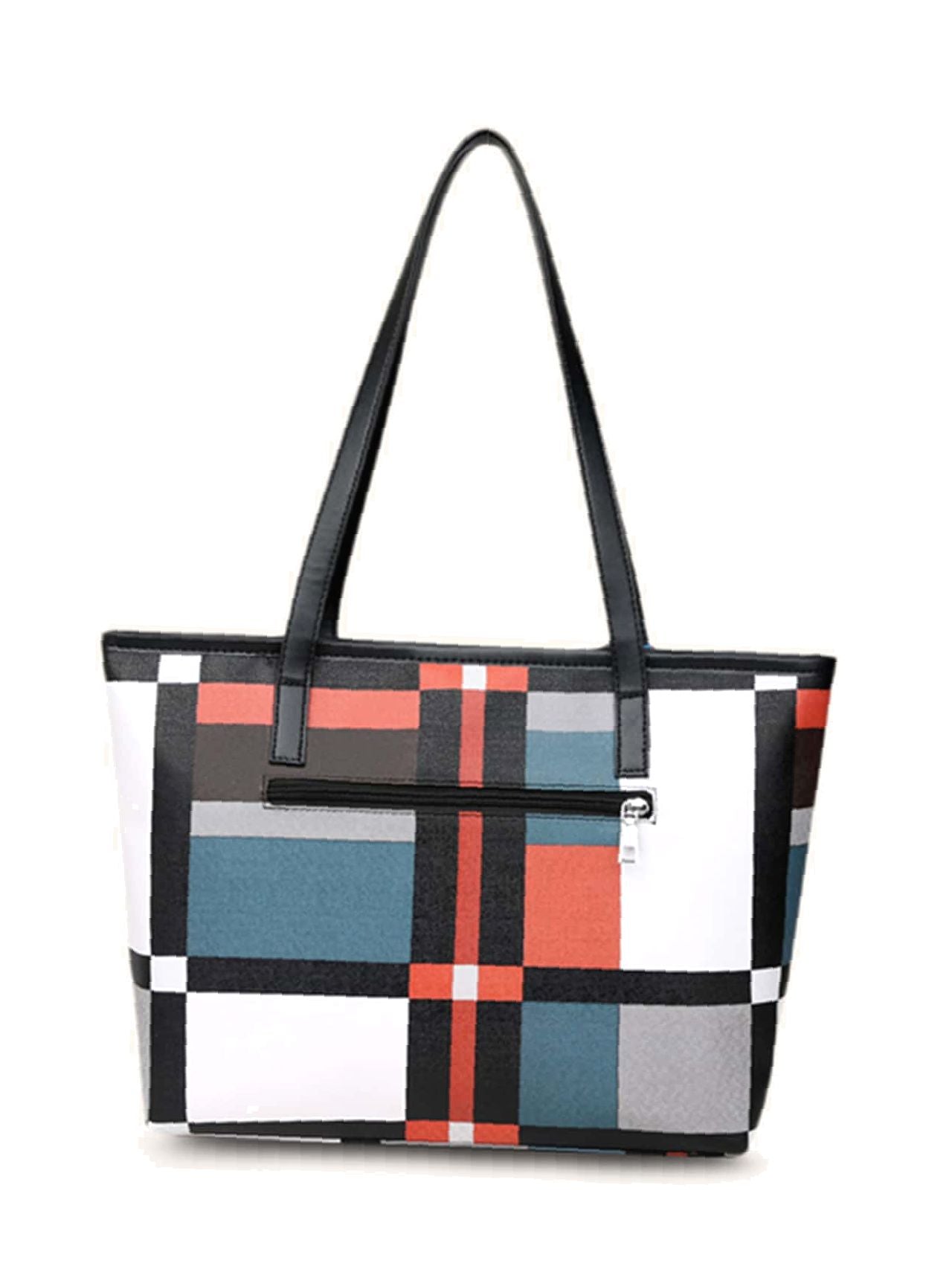 Maxct - Twilly Scarf Decor Geometric Print Tote Bag  - Women Tote Bags
