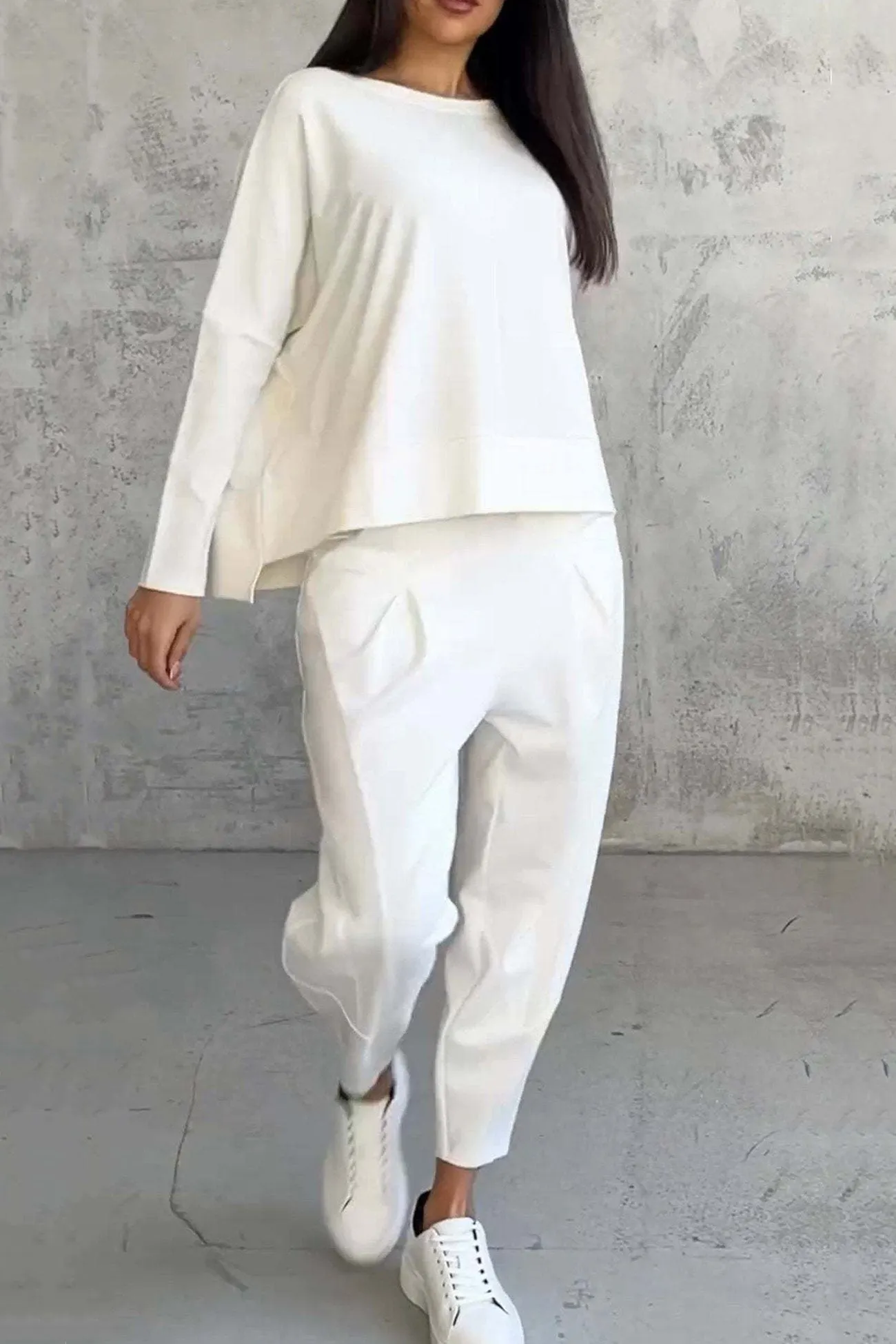 Maxct High Low Hem Sweatshirt Set