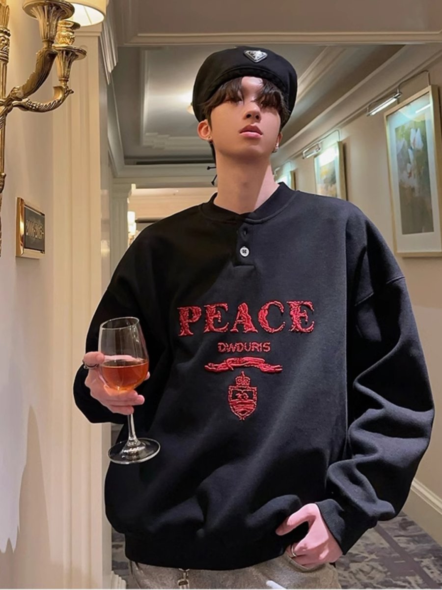 Maxct [Jh Homme] Logo Long-Sleeved Round Neck Sweater Na1557