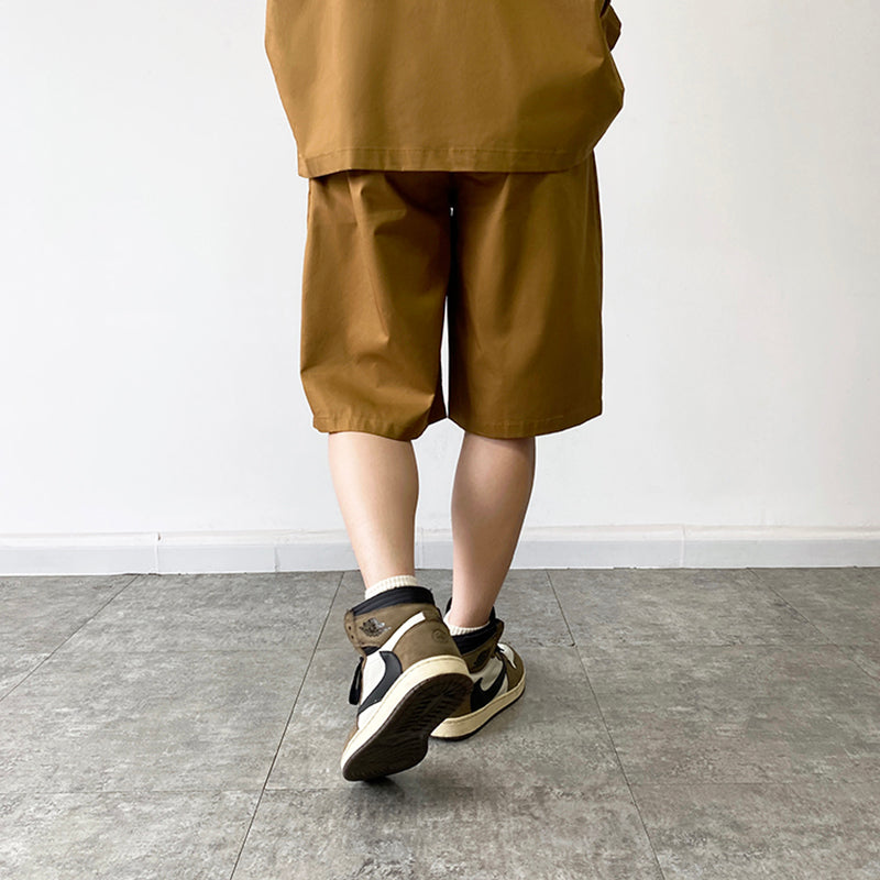 Maxct Two-Piece Square Neck Short Sleeve Shirt and Shorts
