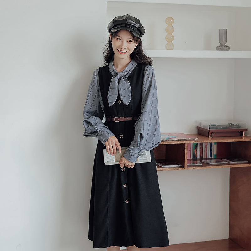 Button Up Suede Pinafore Dress Maxct