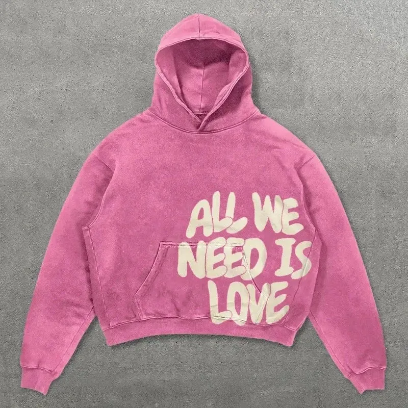 Gothic Oversized Black Graphic Hoodie for Women Maxct