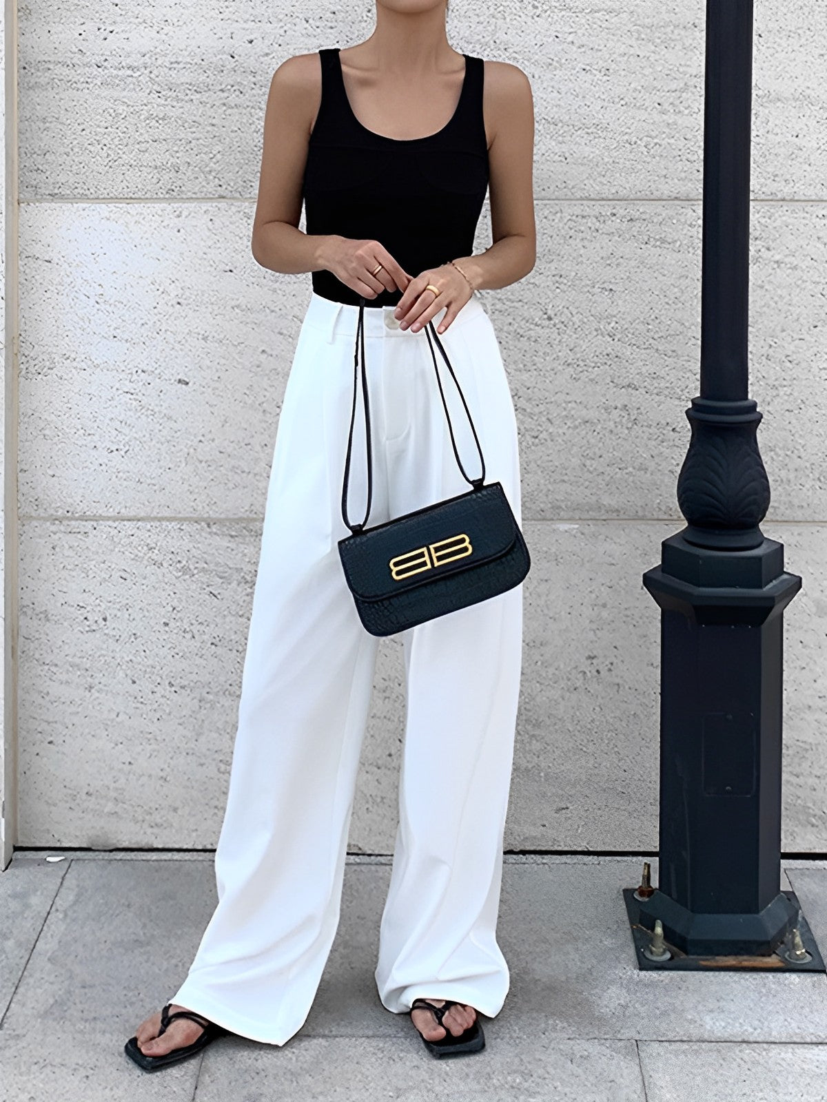 Maxct Full Length Pleated Wide Leg Dress Pants