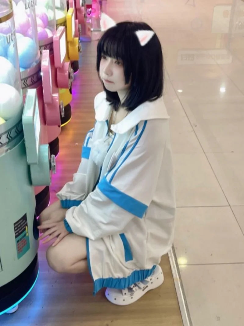 Maxct New Japanese Kawaii Jackets Y2K Women Cute Oversized Sweatshirt Preppy Outwear Harajuku Grunge Fairy Clothes Chaquetas Mujer