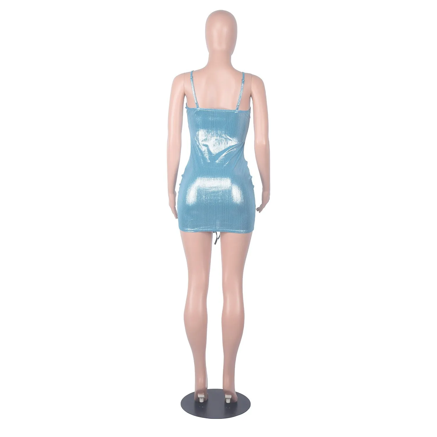 Parity Drawstring Bodycon Mini Dress Sexy Young Little Chap Spaghetti Strap Sweet High Waist Vestidos For Female Summer