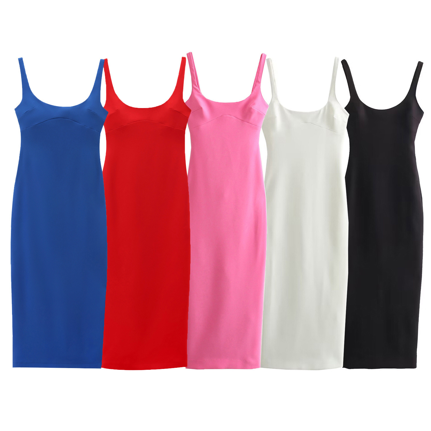 Maxct New Spring Style Solid Color Medium And Long Version Suspender Dress 2289777