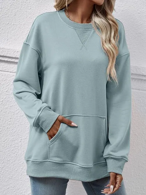Maxct &Round Neck Long Sleeve Sweatshirt