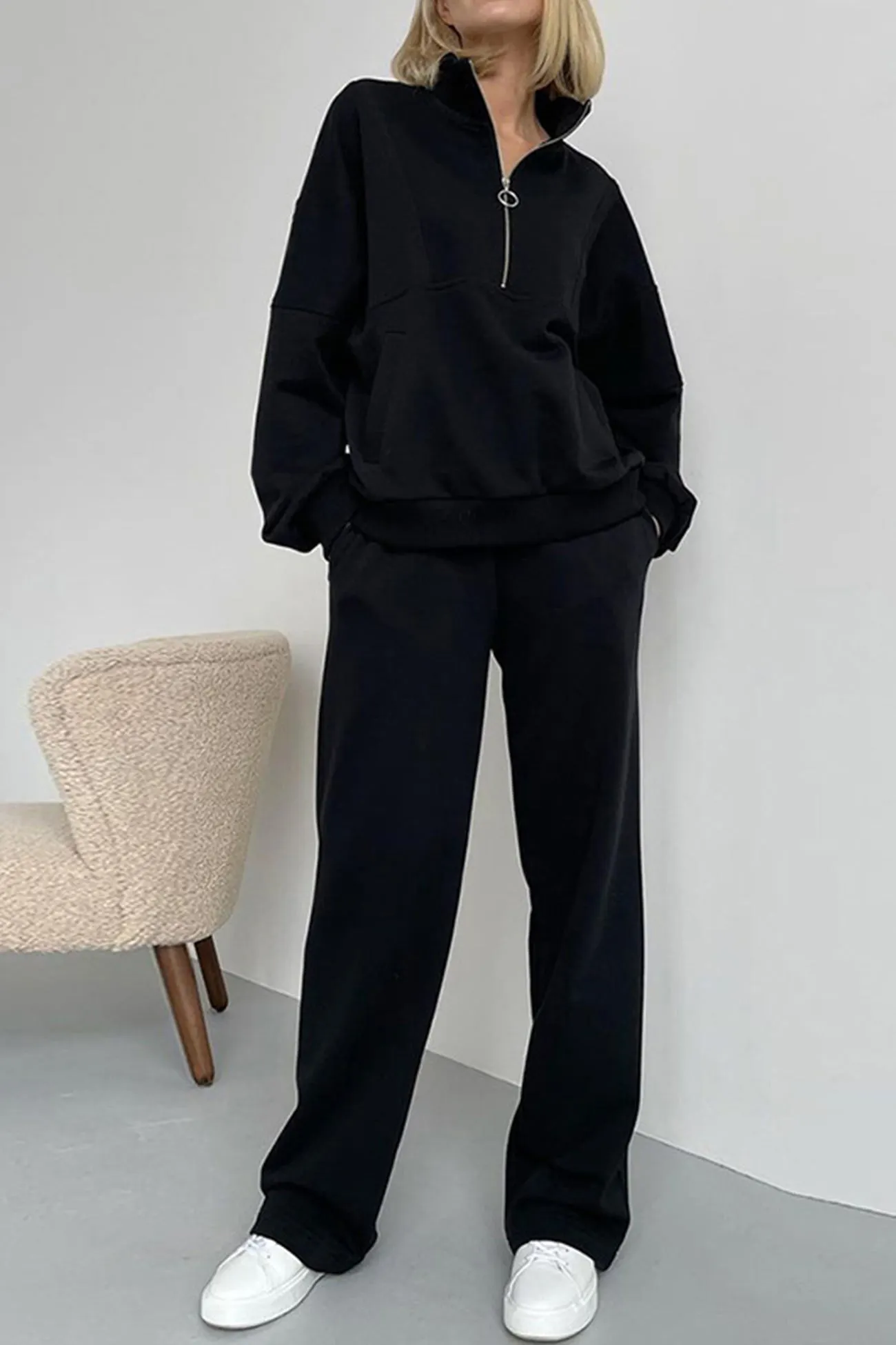 Maxct Zip-up Stand Neck Sweatshirt Suits