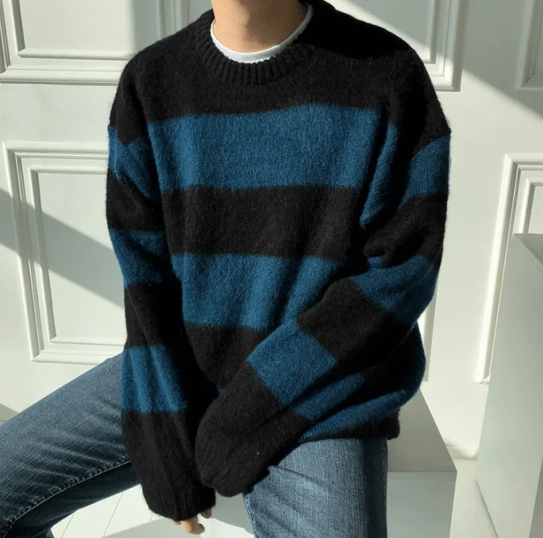 Maxct 5566 Knitted Stripe Pullover Sweater