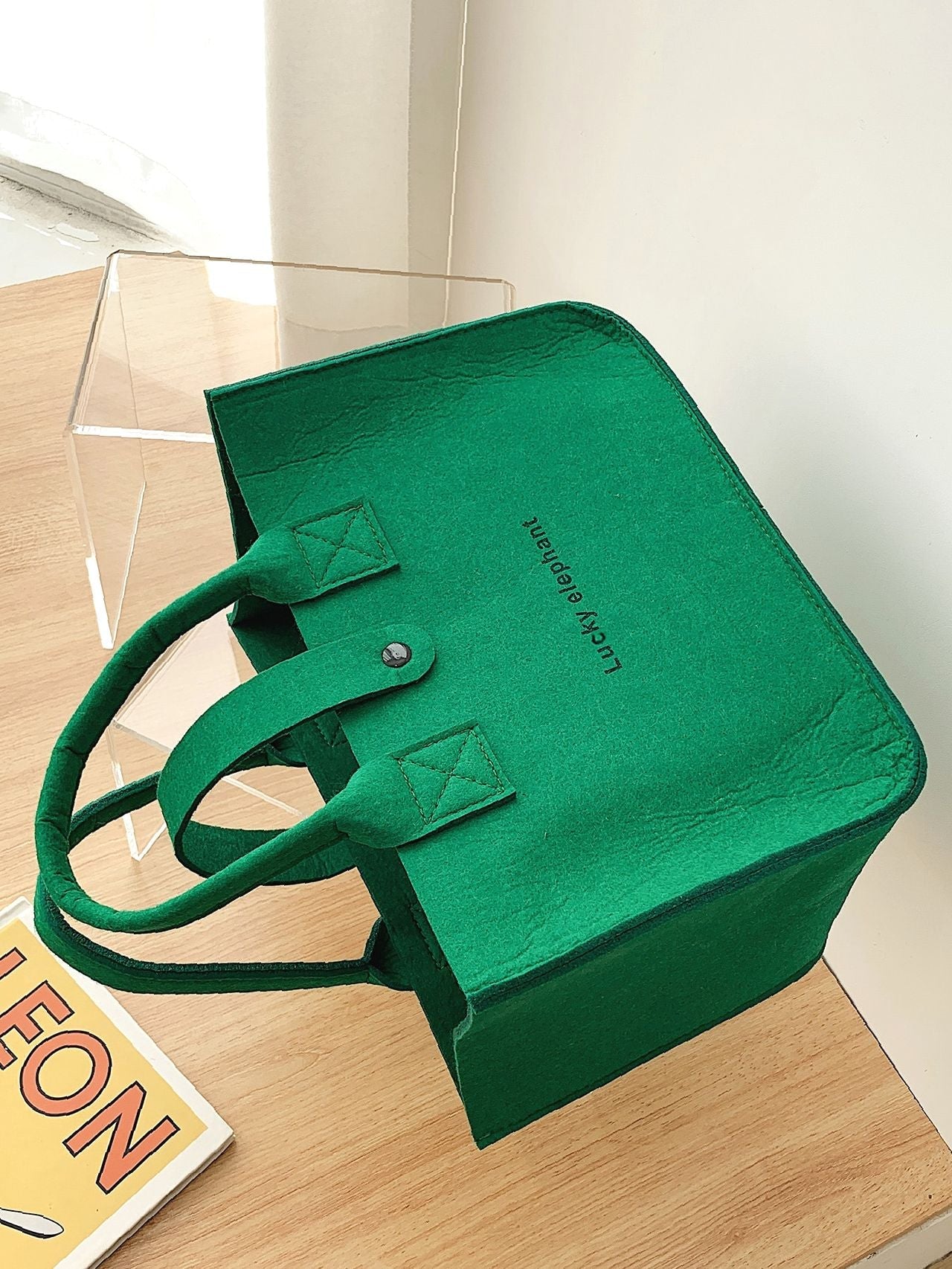 Maxct - Minimalist Letter Graphic Top Handle Bag  - Women Tote Bags