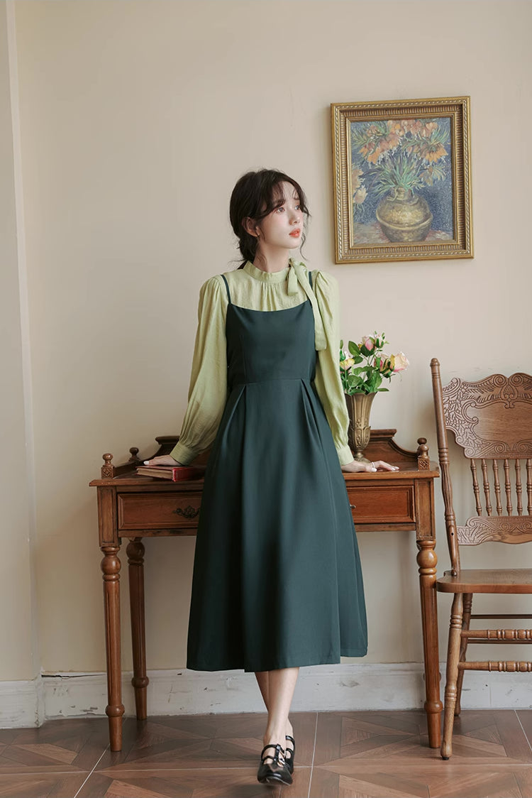 Bow Back Cami Dress & Blouse Set Maxct