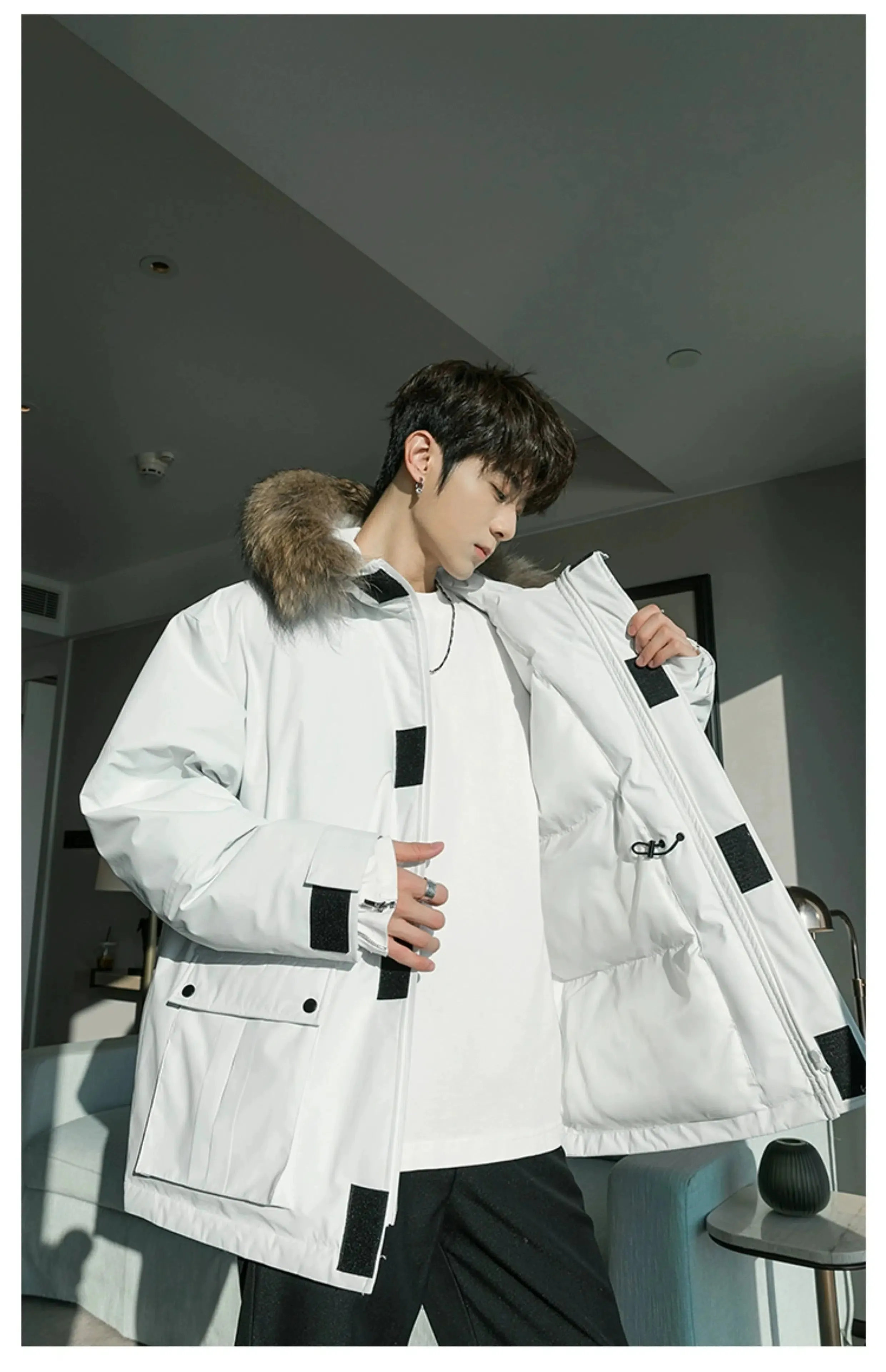 Maxct Fur Collar Velcro Ski Jacket