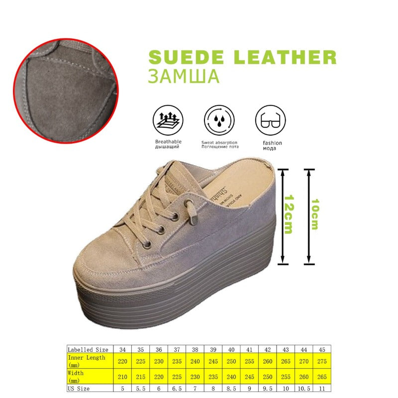 Platform Suede Slip-on Sneaker Sandals for Women Maxct