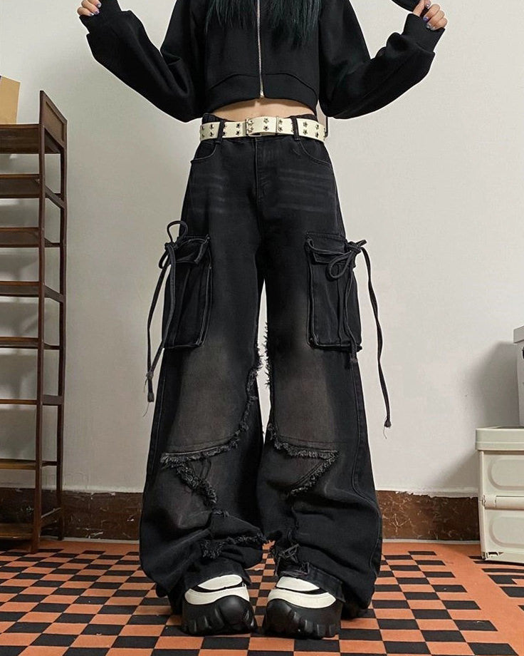 Star Patch Cargo Jeans Maxct