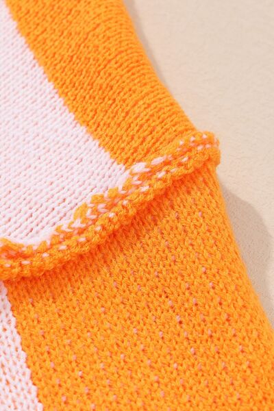 Maxct &Checkered Exposed Seam Drooped Shoulder Sweater