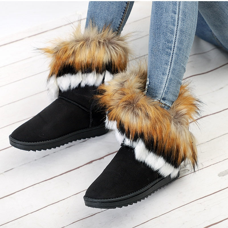 Suede Faux Fur Snow Boots Maxct