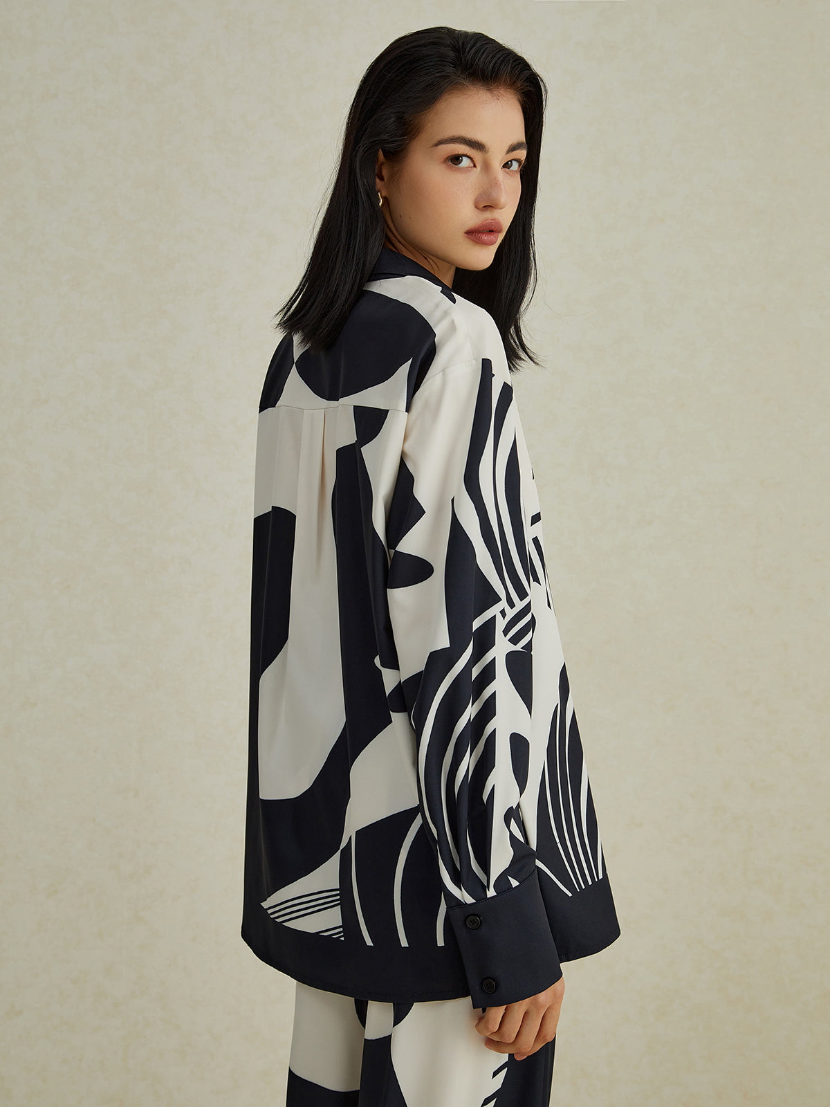 Maxct Irregular Print Wide Leg Pants Set