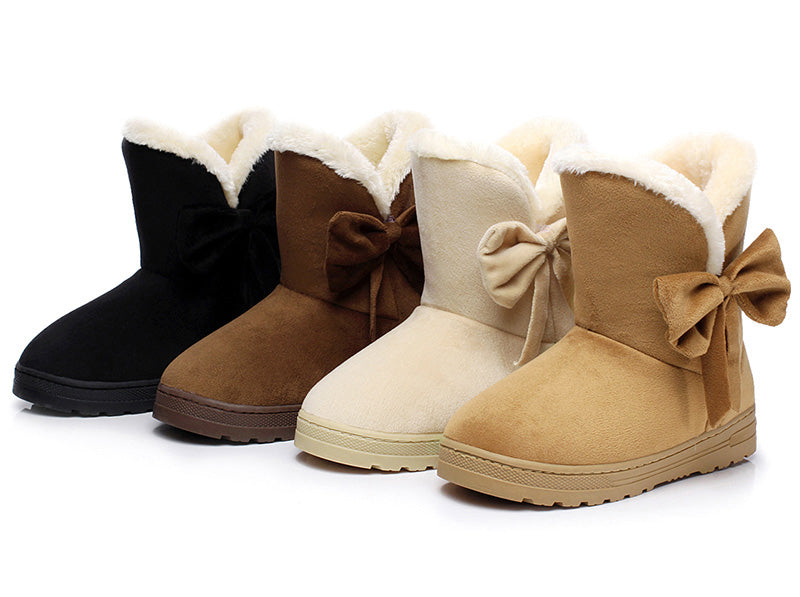 Suede Snow Boots With Bows Maxct