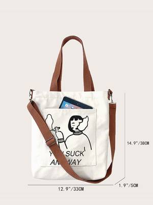 Figure Graphic Tote Bag - Women Tote Bags