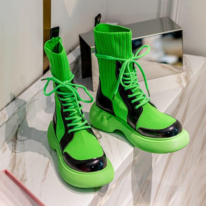 Lace-up Tube Boots for Women Maxct