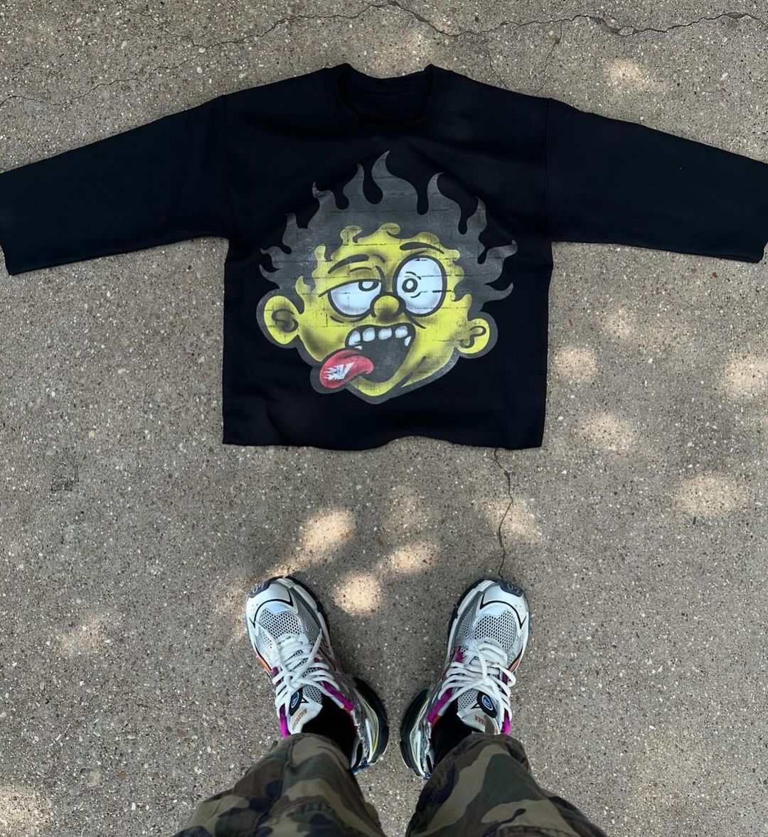 Y2K Harajuku Hip Hop Gothic Cartoon Pattern Printed Men T-shirt Fashion Street Clothing Men and Women Large Cotton Short Sleeves