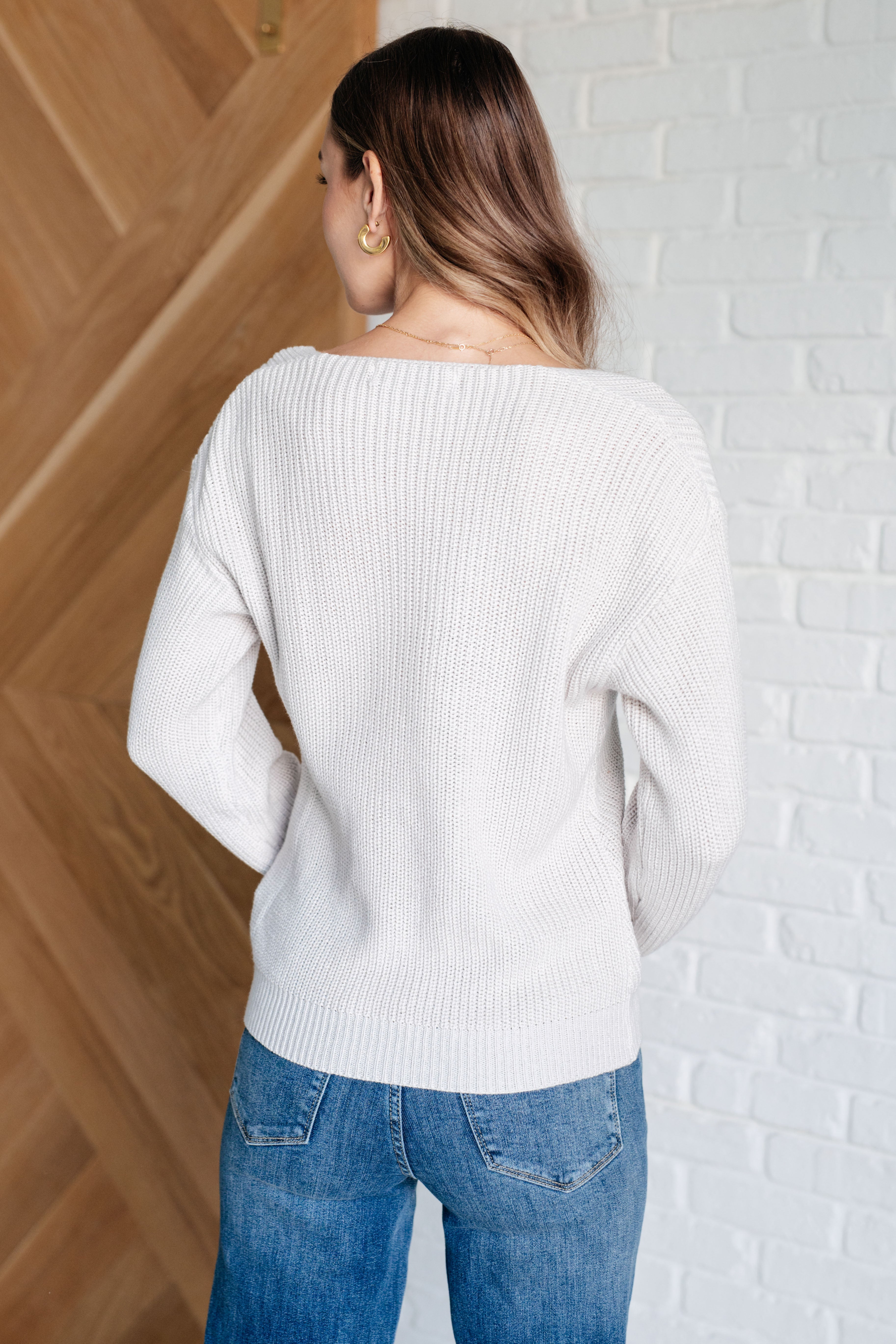 Maxct &Told You So Ribbed Knit V Neck Sweater
