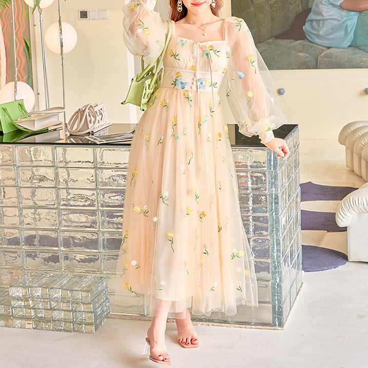 Butterfly Garden Tulle Maxi Dress Maxct