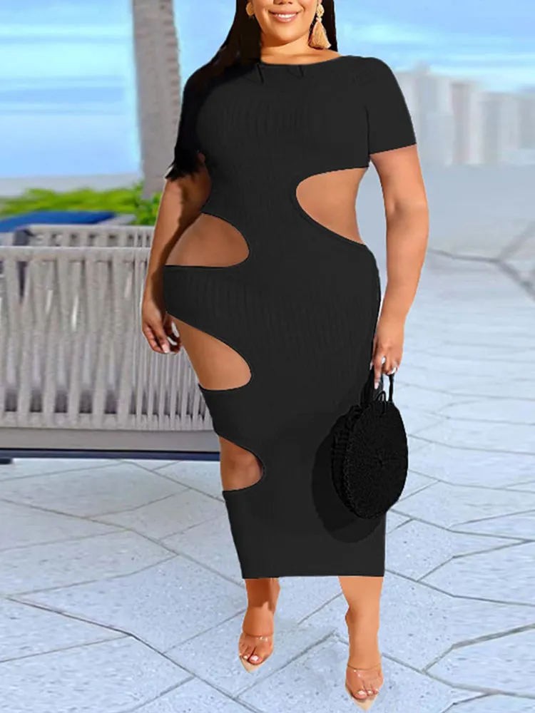 Cut Out Bodycon Midi Dress Maxct