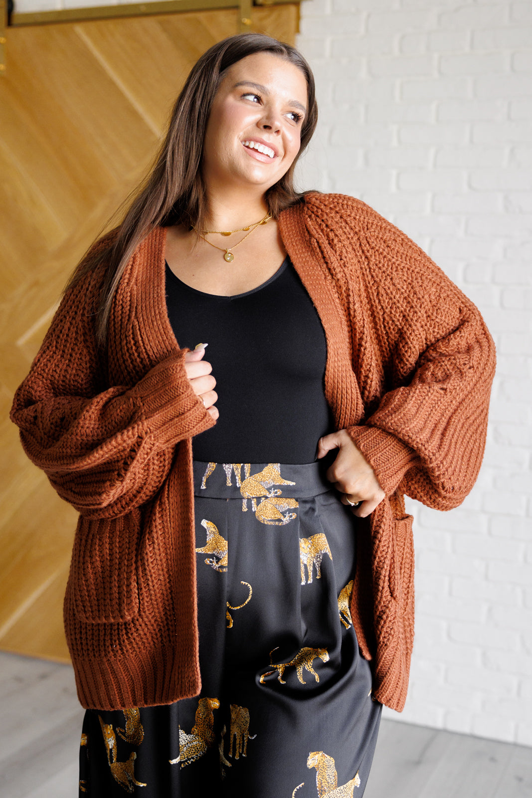 Maxct &Maybe Monday Cardigan in Chestnut