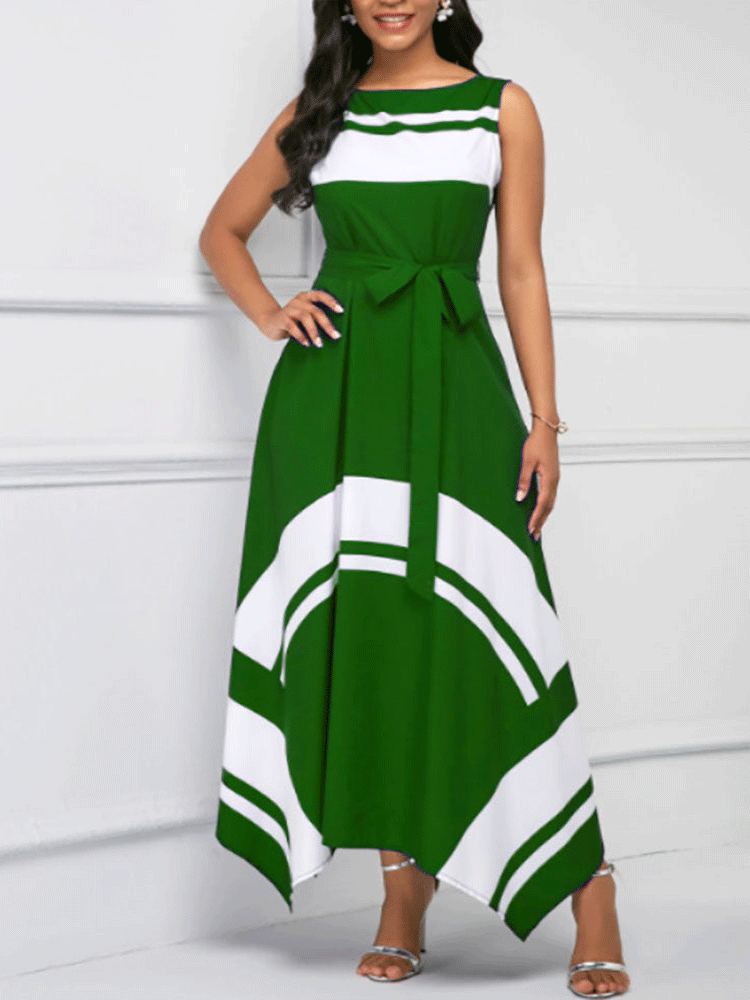 Hem Sleeveless Maxi Dress Maxct