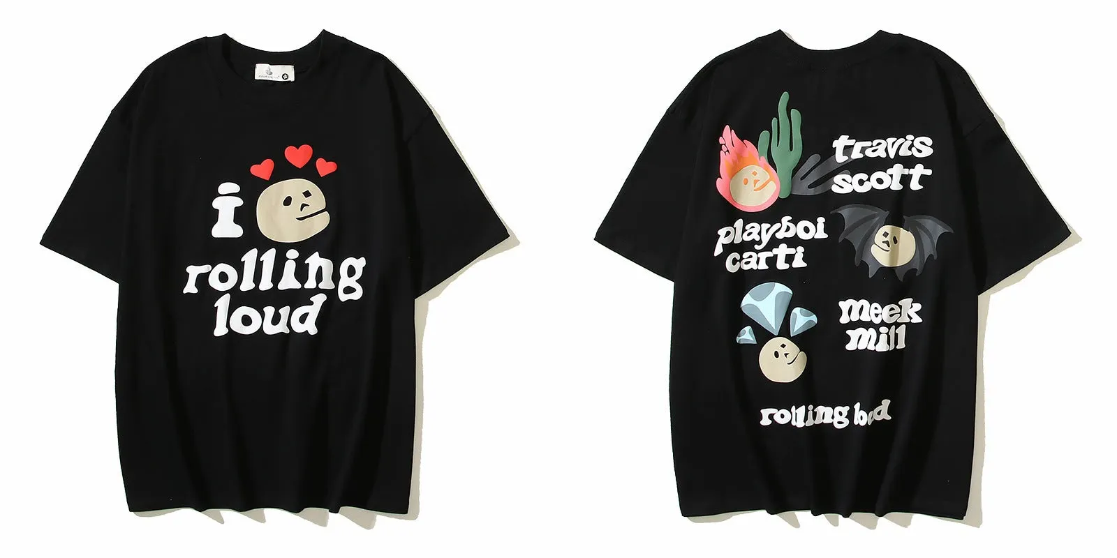 Maxct 90S Streetwear Bp American Retro Street Cartoon Letter Foam Printing Wash Men'S And Women'S Os High Street Short Sleeve T-Shirt Men'S And Women'S Same Style