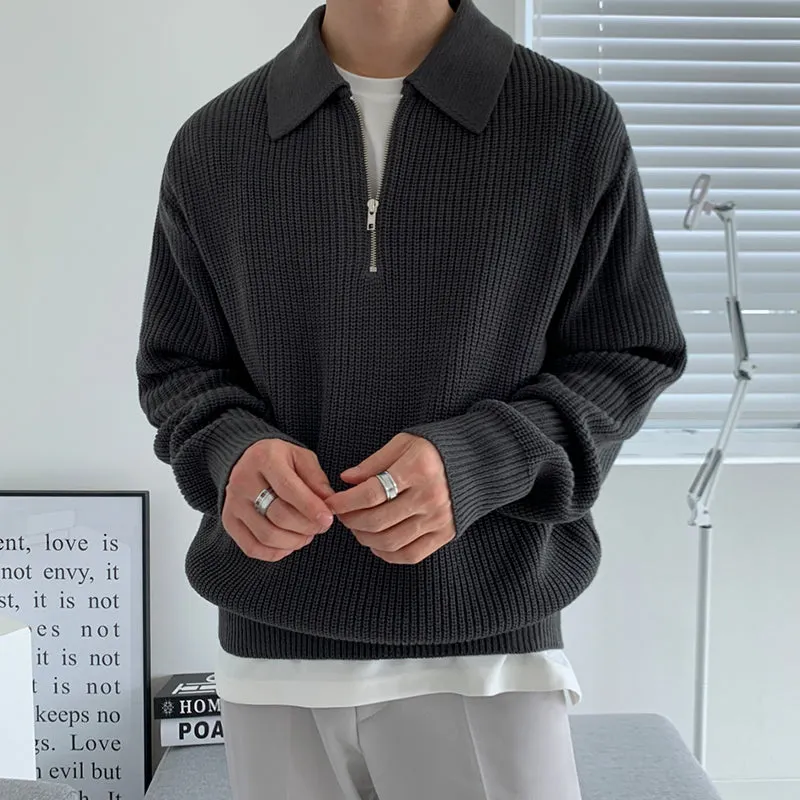 Maxct 6151 Knitted Half Zip-Up Collar Sweater