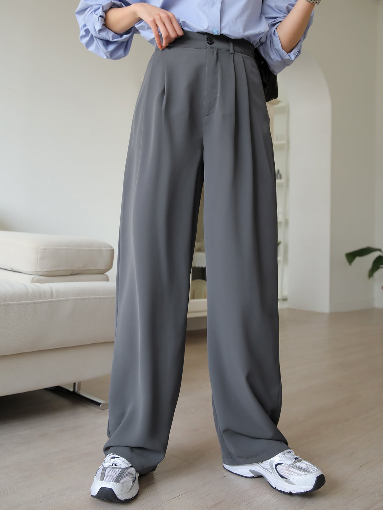 Maxct Fold Pleated Slant Pocket Pants