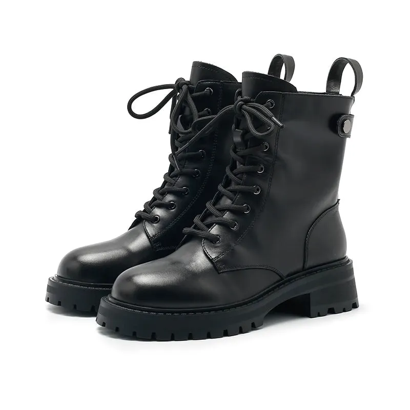 Fashion Combat Boots Designer Retro Chunky Riding Boots Maxct