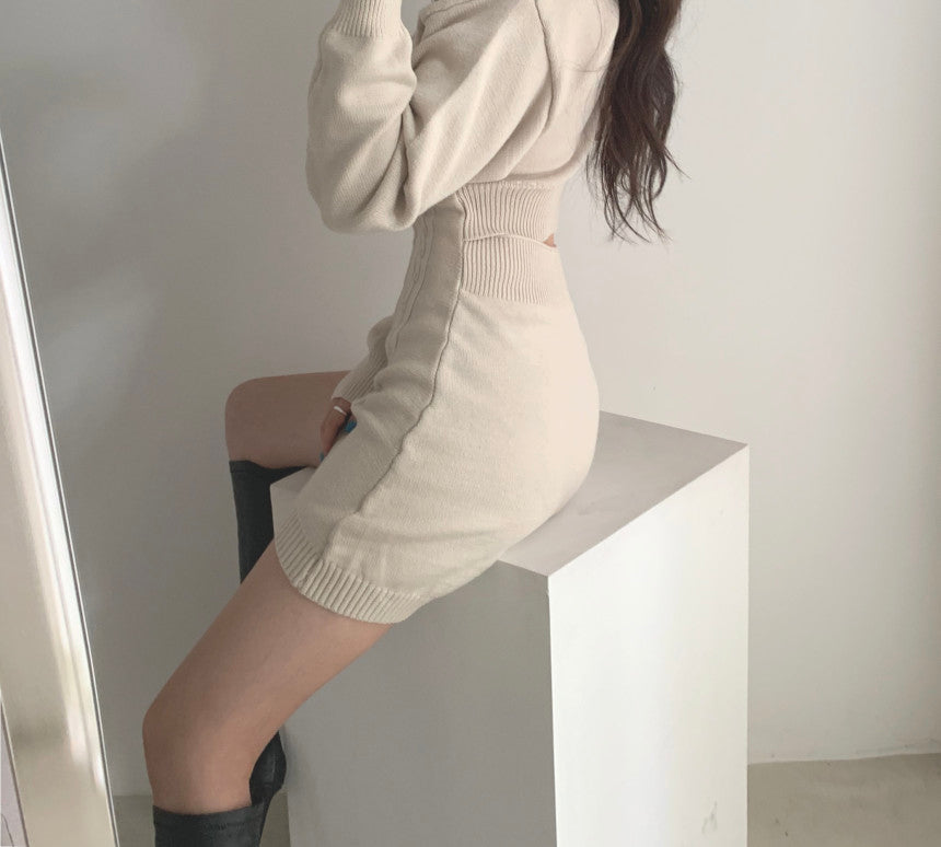 Ribbed Bodycon Mini Sweater Dress Maxct
