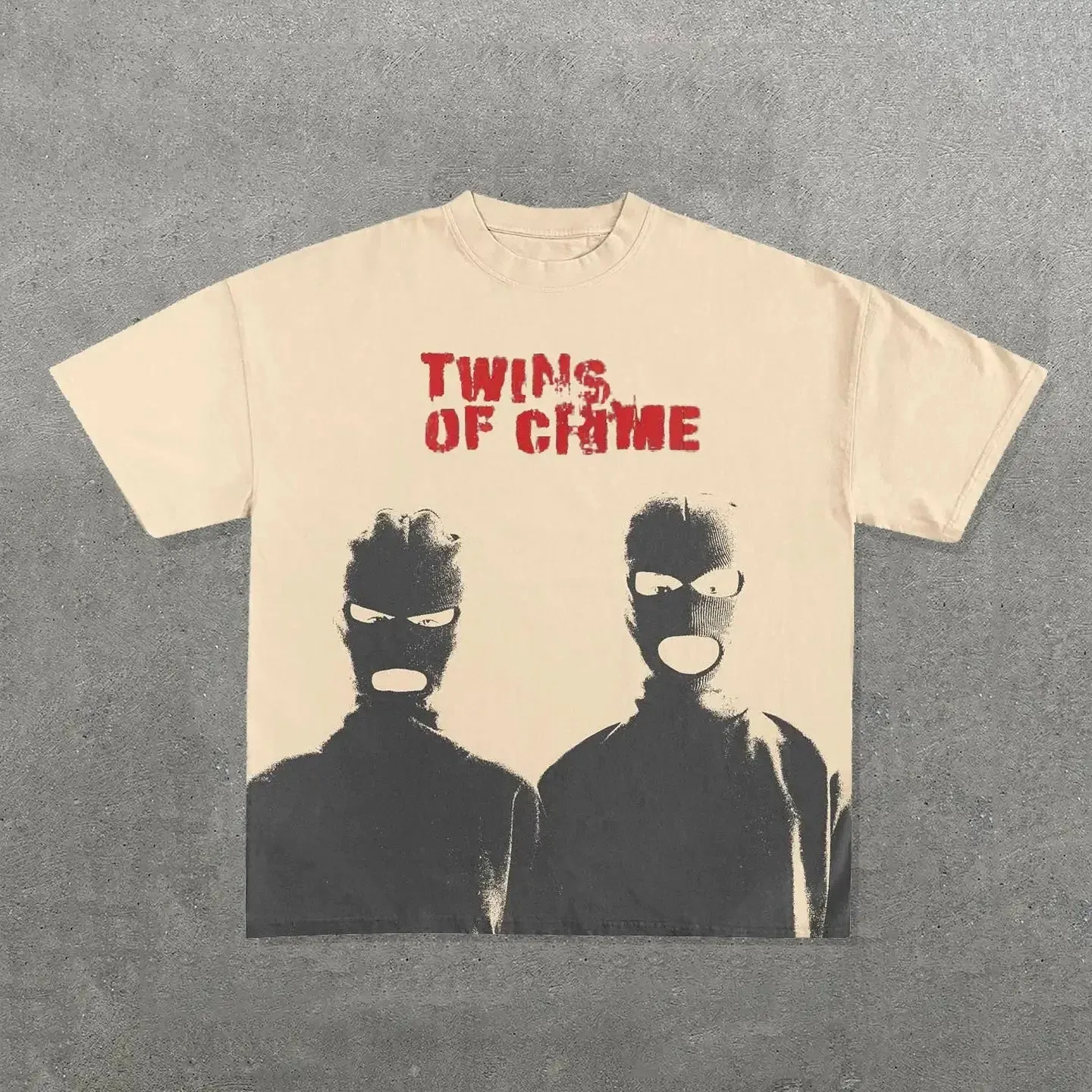 Maxct European and American fashion trend cartoon print oversized T-shirt men's Y2K street Harajuku loose short-sleeved T-shirt