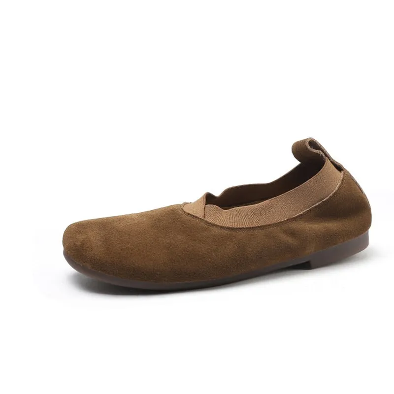 Square Toe Slip on Loafers Soft Flats Handmade Maxct