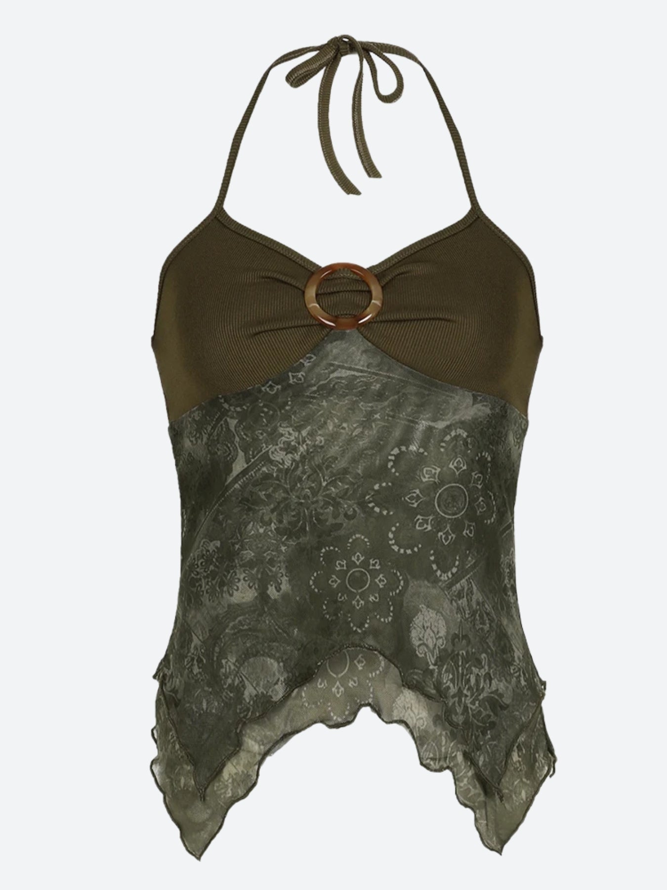 Maxct &Fairy Grunge Floral Halter Neck Top
