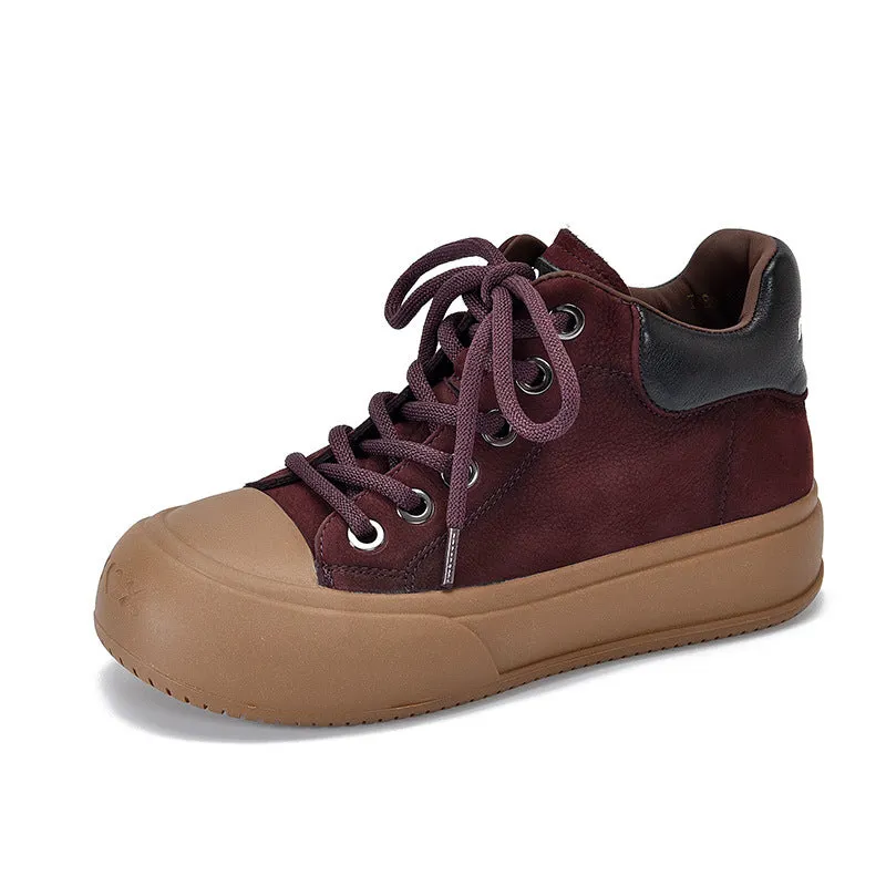 Vintage Leather Lace-Up Short Boots Maxct