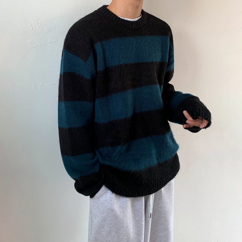 Maxct 5566 Knitted Stripe Pullover Sweater